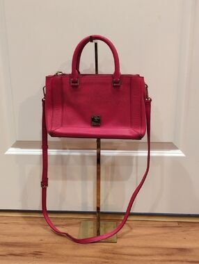 MCM hot Barbie pink leather structured handbag Nuovo line REHAB  Satchel Purse